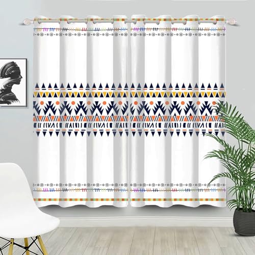 IKDZCM Cortinas Opacas Estilo Bohemio con Ojales Superiores para Dormitorio, Sala de Estar, decoración (Ancho x Alto: 2 x 127 x 240 cm)