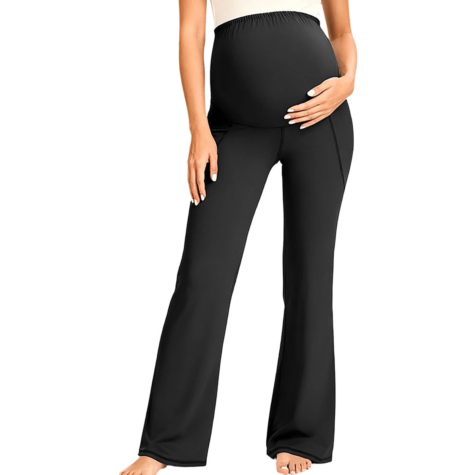 Umstandsleggings Umstandshose Sportleggings Jogging Freizeithose High Waist Workout Schwangerschaftshose Yogahose Bootcut Schwangerschaftsleggings Für Yoga
