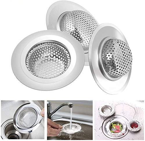 Trayosin Lot de 4 tamis d’évier de salle de bain, bouchons d’écoulement pour douche, baignoire et lavabo, silicone 02 Cover