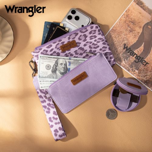 Image of Montana West X Wrangler Keychain Wallets for Women Dual Pouch Wristlet