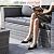 Wisteria Lane 4 Piece Outdoor Patio Furniture Sets, Wicker Conversation Set for Porch Deck, Grey Rattan Sofa Chair with Cushion ?Dark Grey