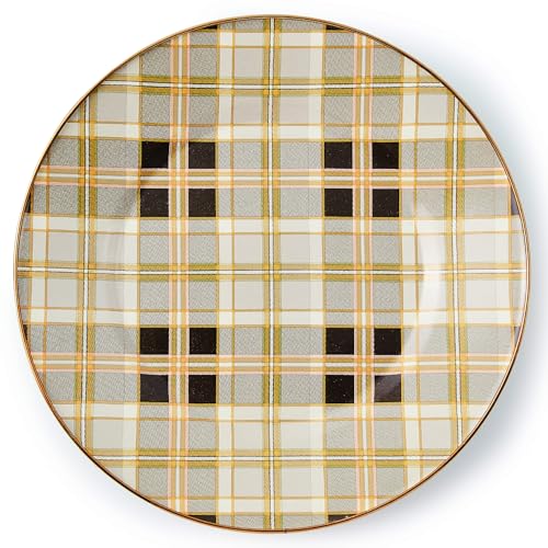 MACKENZIE-CHILDS Tartan Mocha Dinner Plate