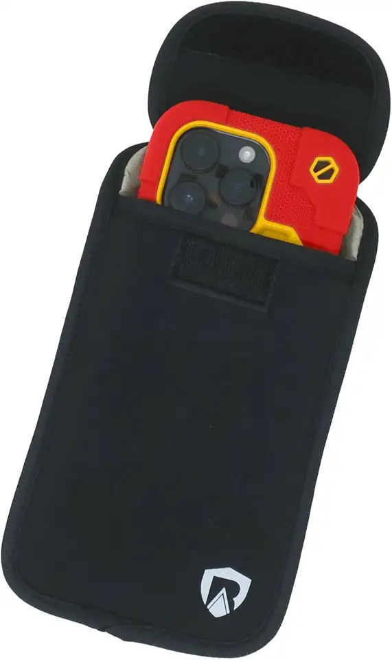 RadiArmor Capa para celular com bloqueio de EMF - Bolsa com bloqueio de EMF que se encaixa na maioria dos telefones celulares - Versão atualizada (preta, extra grande)