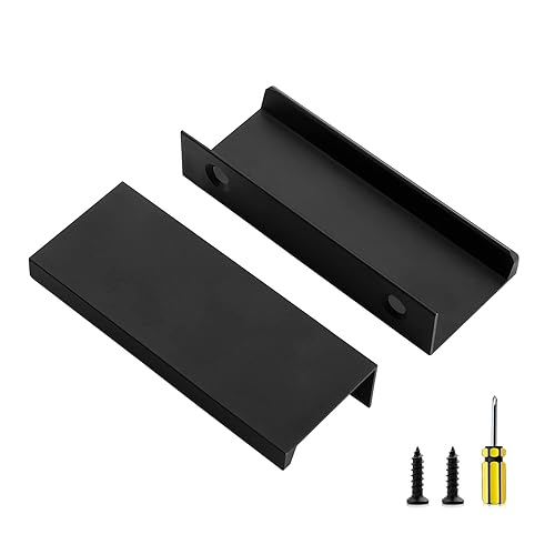 Ravinte 10 Pack Finger Pulls for Cabinets 76mm/3" Length Black