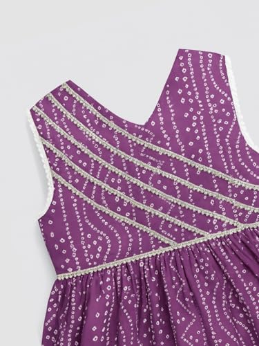 Image of Nautinati Girls Nauti Nati Girls Printed V Neck Pure Cotton Kurti With Sharara Dupatta