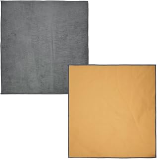 2PCS Microfiber Car Drying Towels, Reusable Double Sided Suede Car Cleaning Towel, Universal Auto Detailing Supplies for Cars, Trucks, Motorcycles (Yellow)