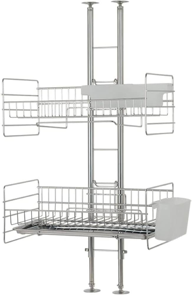 Beworth Style Automatic Water Streaming Tension Drainer Rack by Tsubame Sanjo (Hanging Type, Silver (Stainless Steel))