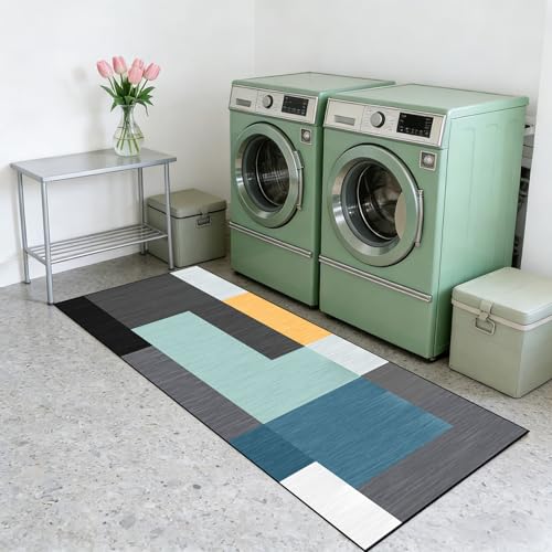 Alfombra de Pasillo 95x130 cm Lavable y Antideslizante Moderna para Cocina y Salón 2