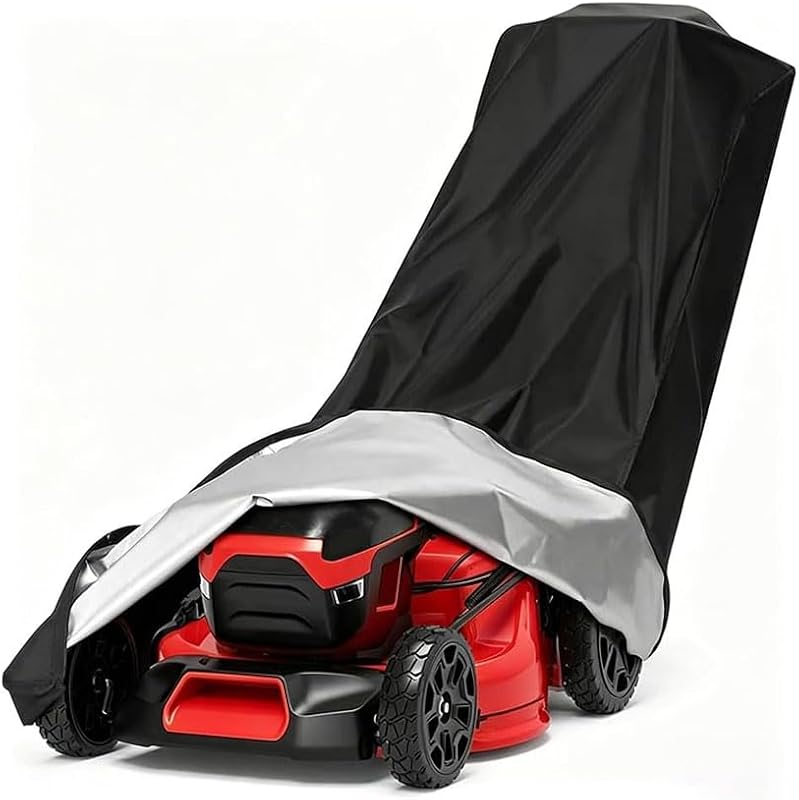 Housse Tondeuse à Gazon pour Worx WG718, Manuelle | BâChe de D'ExtéRieur Imperméable | 210D Oxford | Protection Anti UV Résistante au Vent | Cordon de Serrage | Sac de Rangement