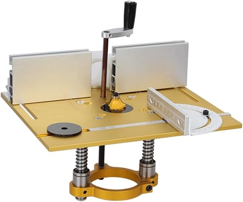 Miniatura 4 de Placa de inserción de mesa de enrutador de aluminio y elevación de enrutador para máquina de recorte universal de 2.559 in de diámetro, con guía de