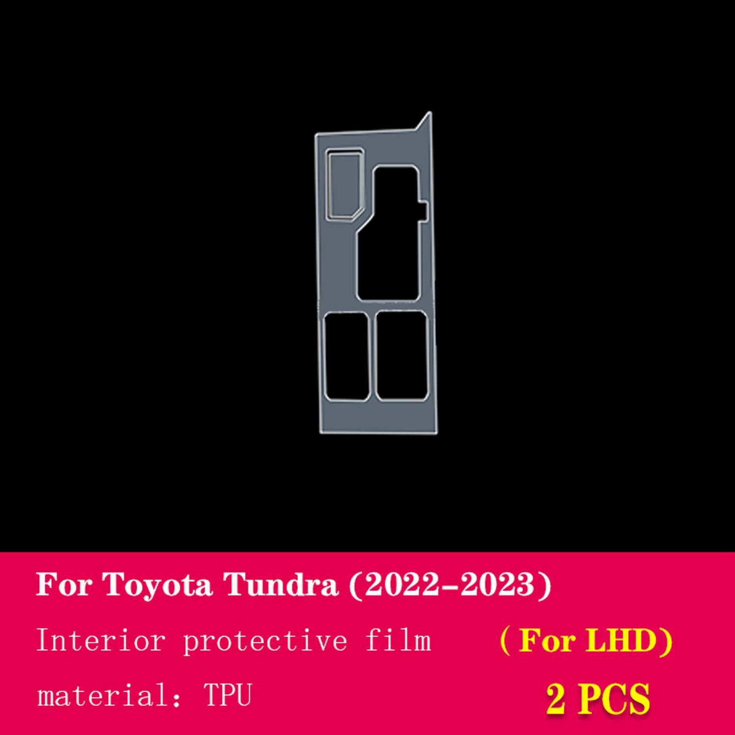 LAVIYE Car Interior Center Console Transparent TPU Protective Film Anti-Scratch Repair Film Accessories,for Toyota Tundra 2022-2023