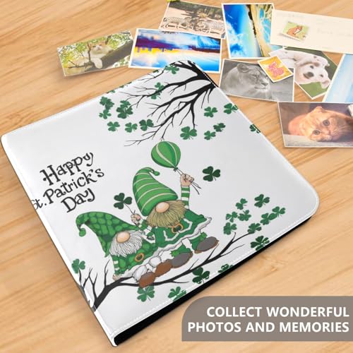 Álbum de Fotos Autoadhesivo DIY Scrapbook Shamrock Leaf Gnomes Día de San Patricio 3 Anillos Álbum de Fotos 40 Páginas 8x10 para Recuerdos miniatura 5