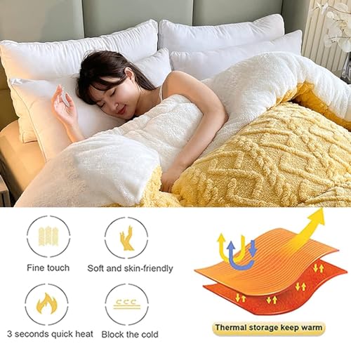 Couette aspect cachemire d'hiver pour chambre cocooning AMITD double face