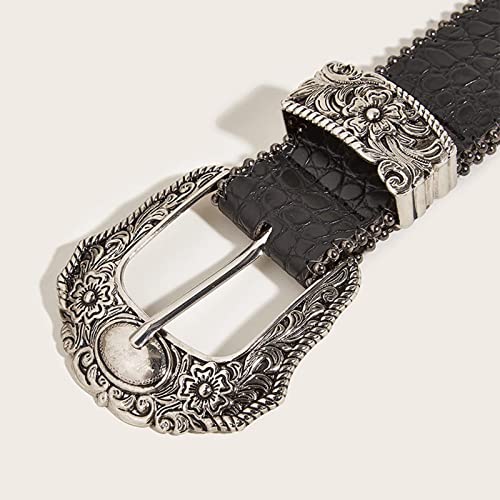 Chic Waist Belt with Customizable Buckle for Trendy Looks Black3