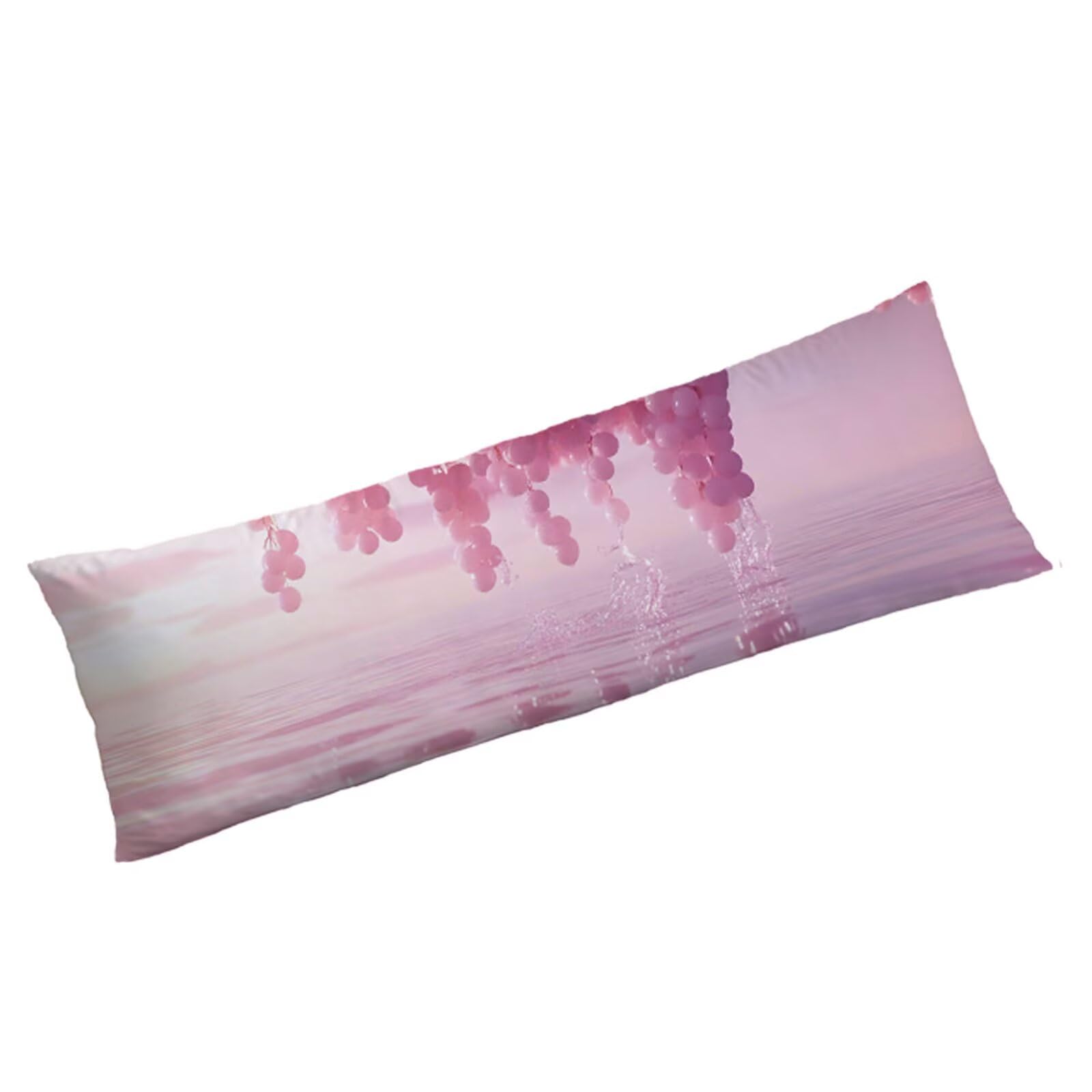 Różowa poduszka do spania na boku, poszewka na poduszkę 70 x 210 cm, kwiatowa, poduszka do spania na boku, z ukrytym zamkiem błyskawicznym, poduszka do spania, miękka, odporna na poduszkę, prezent dla