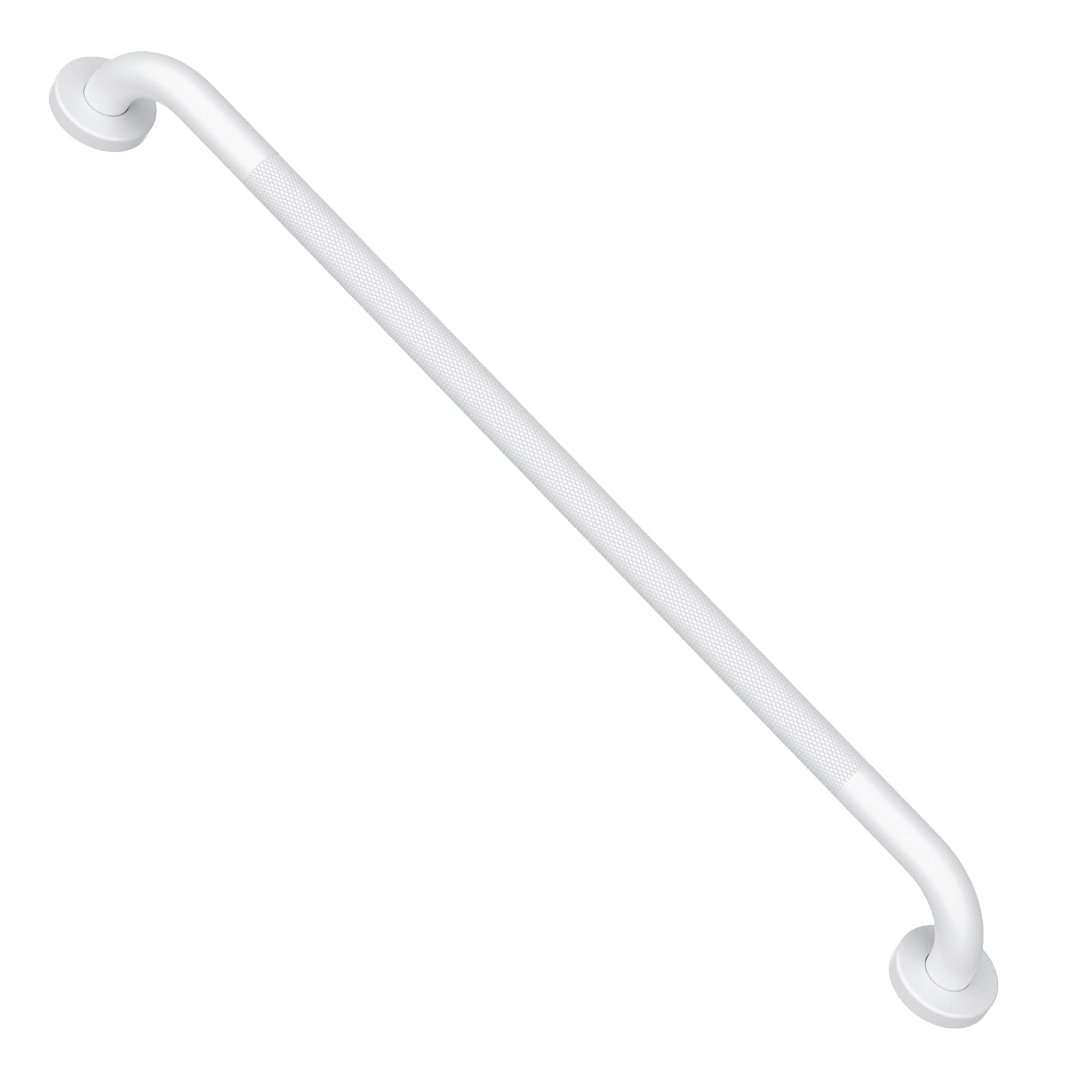 iMomweeOil Rubbed White Shower Grab Bars 32 Inch w/Anti-Slip knurled Grip, Stainless Steel Wall Mount Bathroom Safety Balance Handrail, Handicap Elderly Senior Assist Textured Grab Bar Handle
