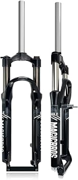 Bike Suspension Fork 26inch Travel 110mm Mountain Bikes Spring Fork 1-1/8" Straight Bike Mechanical Forks Disc Brake V-Brake Bike Fork Manual 9 * 100mm QR