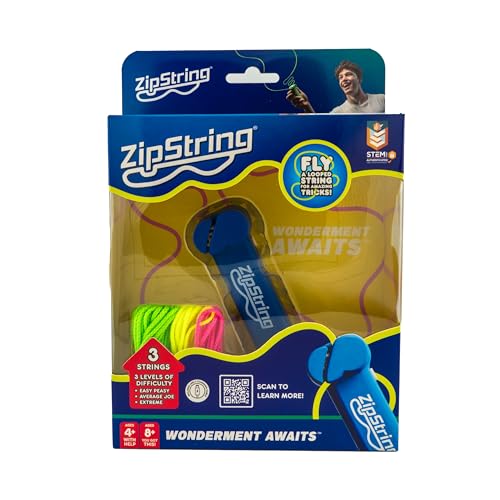 ZipString String Rope Launcher Bodacious Blue - Original from ZipString - Outdoor Toy Viral Fidget Toy Launcher Gravity Defying and Boost Imagination and Unlimited Possibilities for Kids and Adults