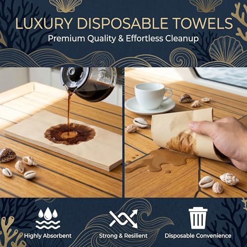 Image of 100 Pack Disposable Dinner Napkins, 4 Colors 12x17 Inch Soft | Bulk Disposable Table Napkins in Blue Gray Brown Cream, Highly Absorbent for Kitchen Dining Events, Weddings Party Supplies