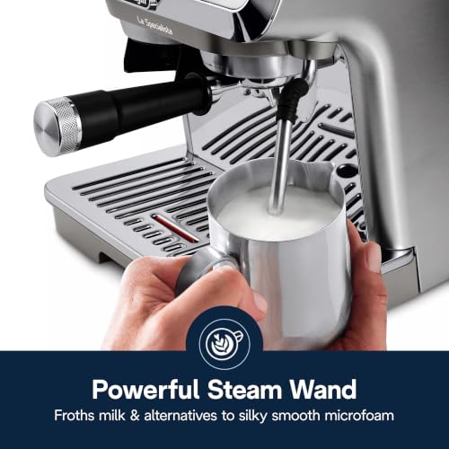 Image of De'Longhi La Specialista Arte Evo Espresso Machine - Compact Cold Brew Coffee Maker with Grinder, Milk Steam Wand /Frother & Tamping Tools - Home Barista Kit for Lattes, Cappuccinos, Iced Coffee