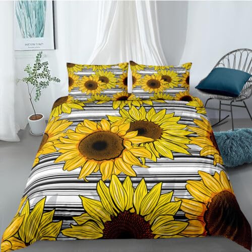 Housse de couette 140x200 parure de lit microfibre 110g/㎡ avec 2 taies d'oreiller 65x65