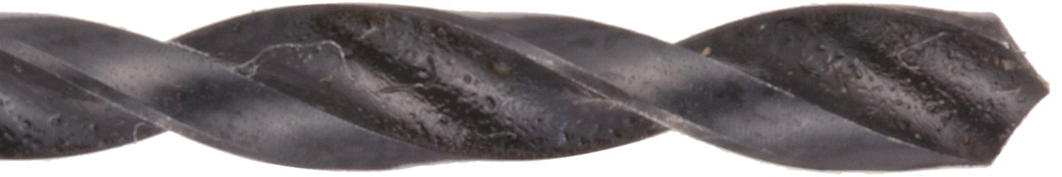 Chicago Latrobe 255AN High-Speed Steel Long Length Drill Bit, Black Oxide Finish, Round Shank with Tang, 118 Degree Conventional Point, 1/2