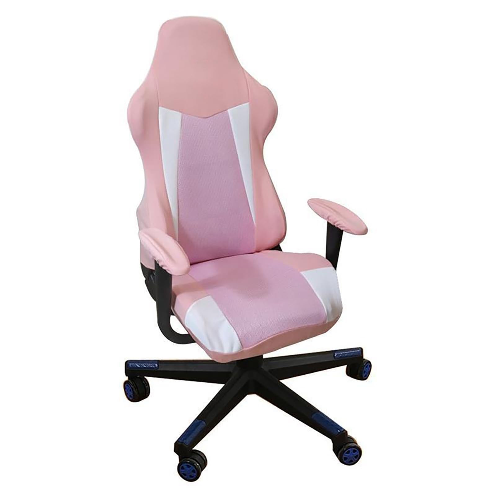 Housse de chaise de jeu rose élastique pour fauteuil de bureau rotatif