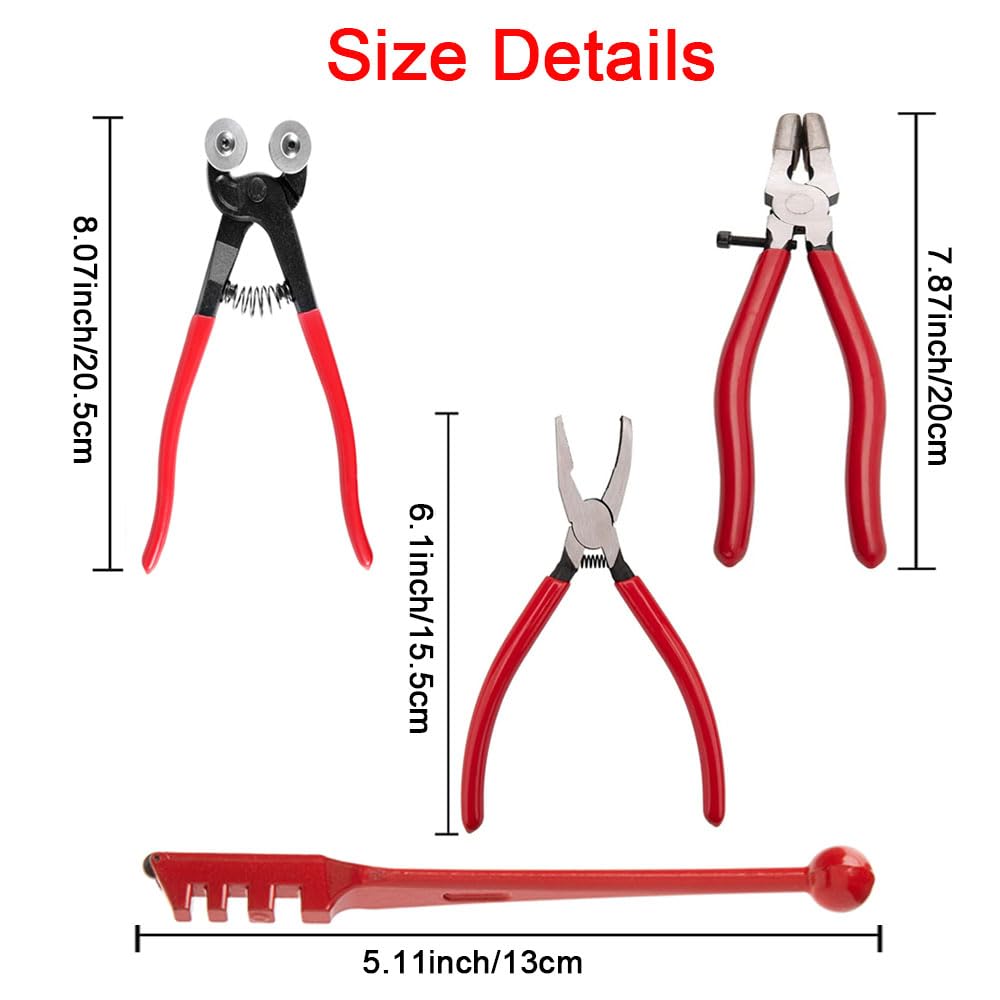 4Pcs Glass Mosaic Cutter Kits, Including Wheeled Glass Tile Nipper, Glass Running Plier - Image 2