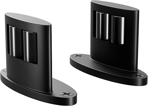 CCJH Sliding Barn Door Bottom Floor Guide, Adjustable Roller Double-Sided Bearing Design, Floor Mounted, Black Floor Mount Shape