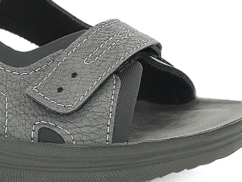 Sandali Uomo Trekking Sportivi A Strappo, Uomo, Grigio, 40 - 3