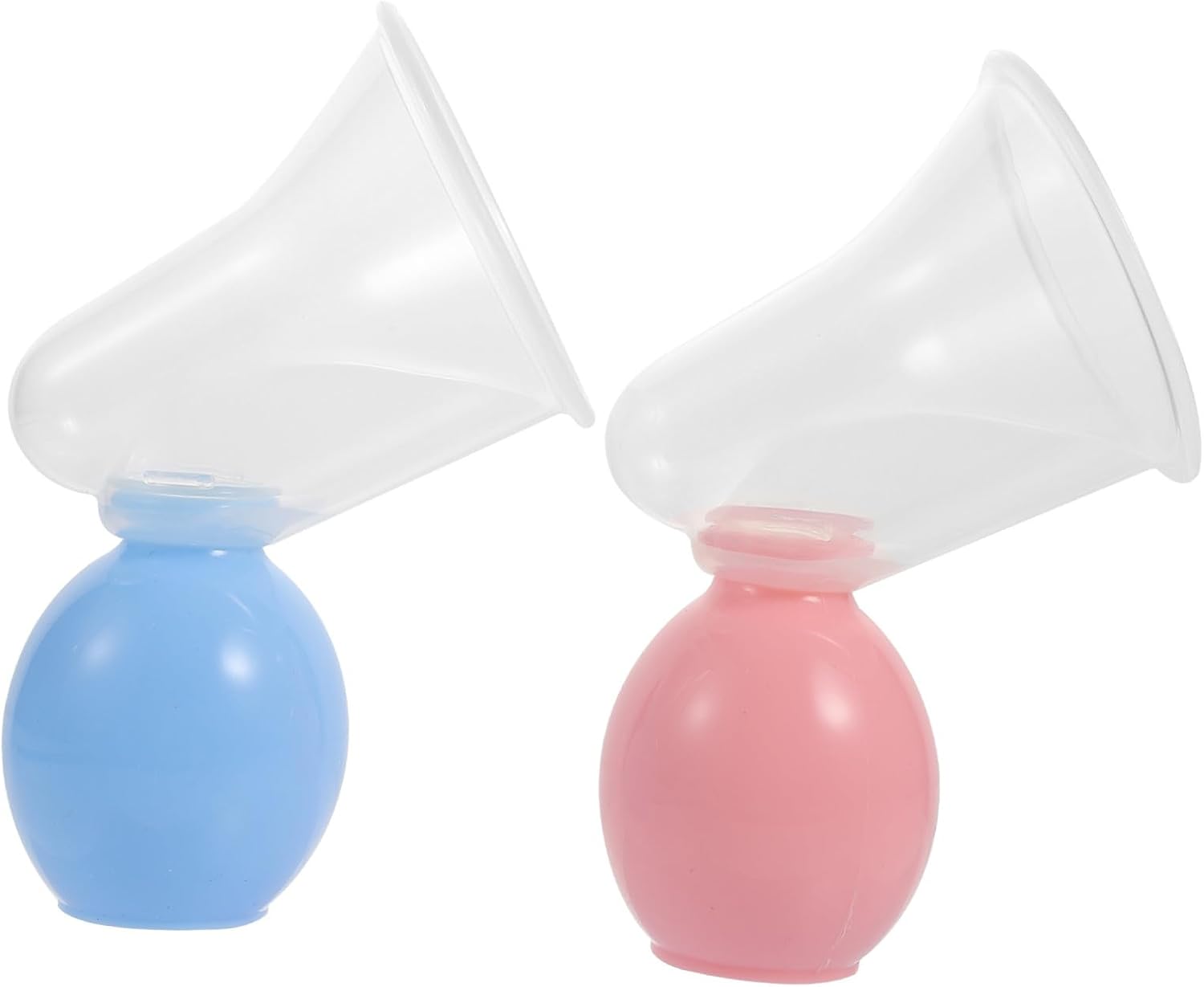 Manual Breast Milk Extractor and Suction Breast Pump for Nursing Mothers, Portable 2pcs Set with Pink and Blue, Handheld Breastfeeding Supplies for Easy Milk Expression