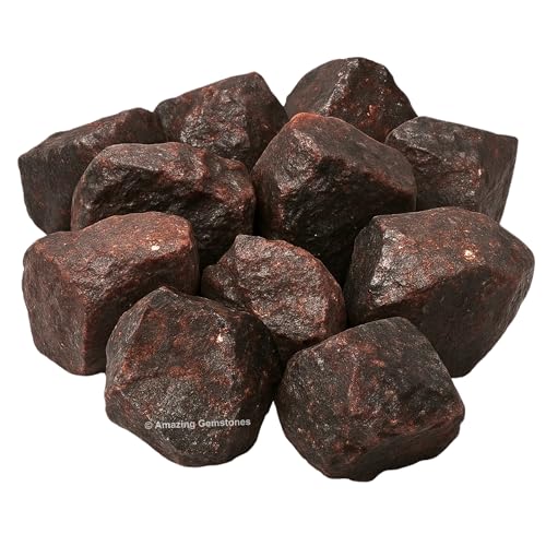 Image of Amazing Gemstone Garnet Raw Crystals and Healing Stones, Natural Rocks for Tumbling - DIY Raw Stones and Crystals, 2 Pieces