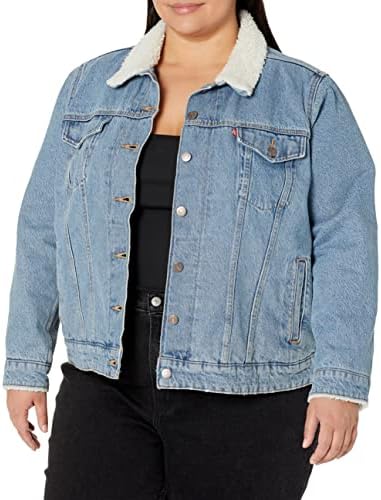 Levi's Women's Size Original Sherpa Trucker Jackets (Also Available in Plus), Meadow Mist Corduroy, 3X