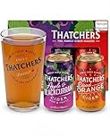 Thatchers Cider Gift Set - 1x Thatchers Apple & Blackcurrant, 1x Blood Orange, 330 ml & Branded Thatchers Pint Glass, Alcohol Gift Set - Ciders Selection Set, Cider Gifts for Men, Women, Birthday