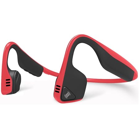 AfterShokz Titanium Open Ear Wireless Bone Conduction Headphones (Standard, Red)
