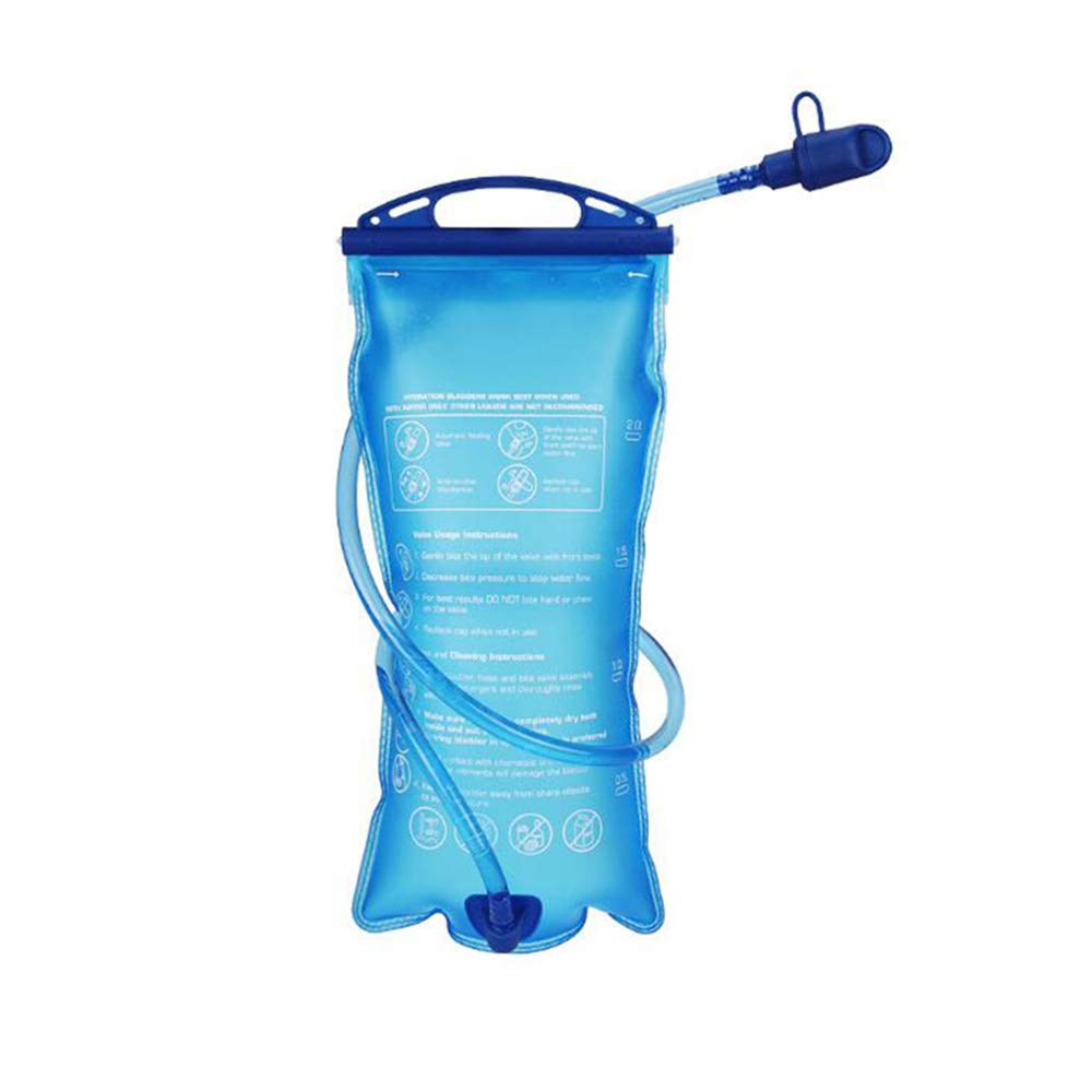 Ddartsgo 2L Sport Bag Portable Folding Drinking Water Reservoir Bag Hydration Bladder Backpack PE Plastic Camping Bicycle Riding Large Opening Blue
