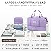LOVEVOOK Travel Duffle Bag, Weekender Bags for Women with Shoe Compartment, Carry on Overnight Bag with Toiletry Bag, Gym Duffel Bag with Wet Pocket, Hospital Bags for Labor and Delivery, Purple