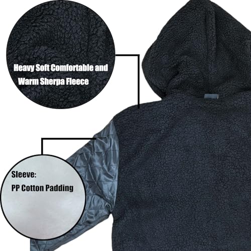 Plaid Flannel Jackets for Men Sherpa Fleece Lined Zip Up Hoodies Thick Winter Heavy Warm Coats with Hood4
