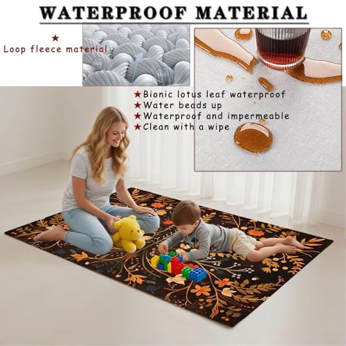 Tapis moderne lavable 60x90cm greige pour salon et chambre