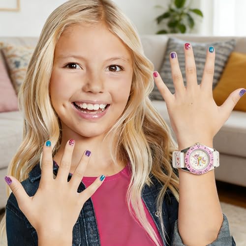 XWDEEX Girls Watch, Unicorn Watches for Kids Analogue Watch, Easy to Read, Children Watches for Sport Outdoor Learning Educational, Christmas Birthday Gift for Age 3-8, Waterproof, White Pink - Image 3