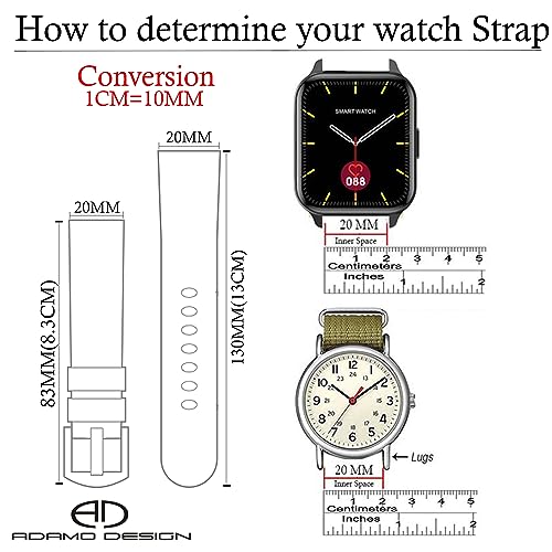 Image of ADAMO 20mm Watch Strap Combo Compatible for Bip U Pro /GTS /BIP 3 Pro /Icon Buzz and All 20mm Wristwatch and smartwatches