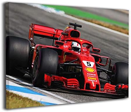Robprint F1 Formula One Sebastian Vettel Ferrari Racing Car Box Wall Pictures Poster Prints Home Decorations for Ready to Hang 20 X 16 Inch