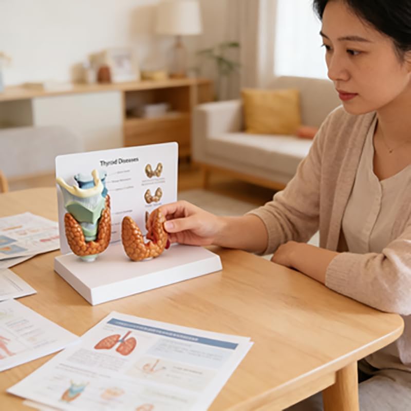 Thyroid Gland Anatomy Model, 8.9x6.2x7.5 Inches Human Body Figure Model for Anatomy Study, Anatomical Models and Physiology Study Tools