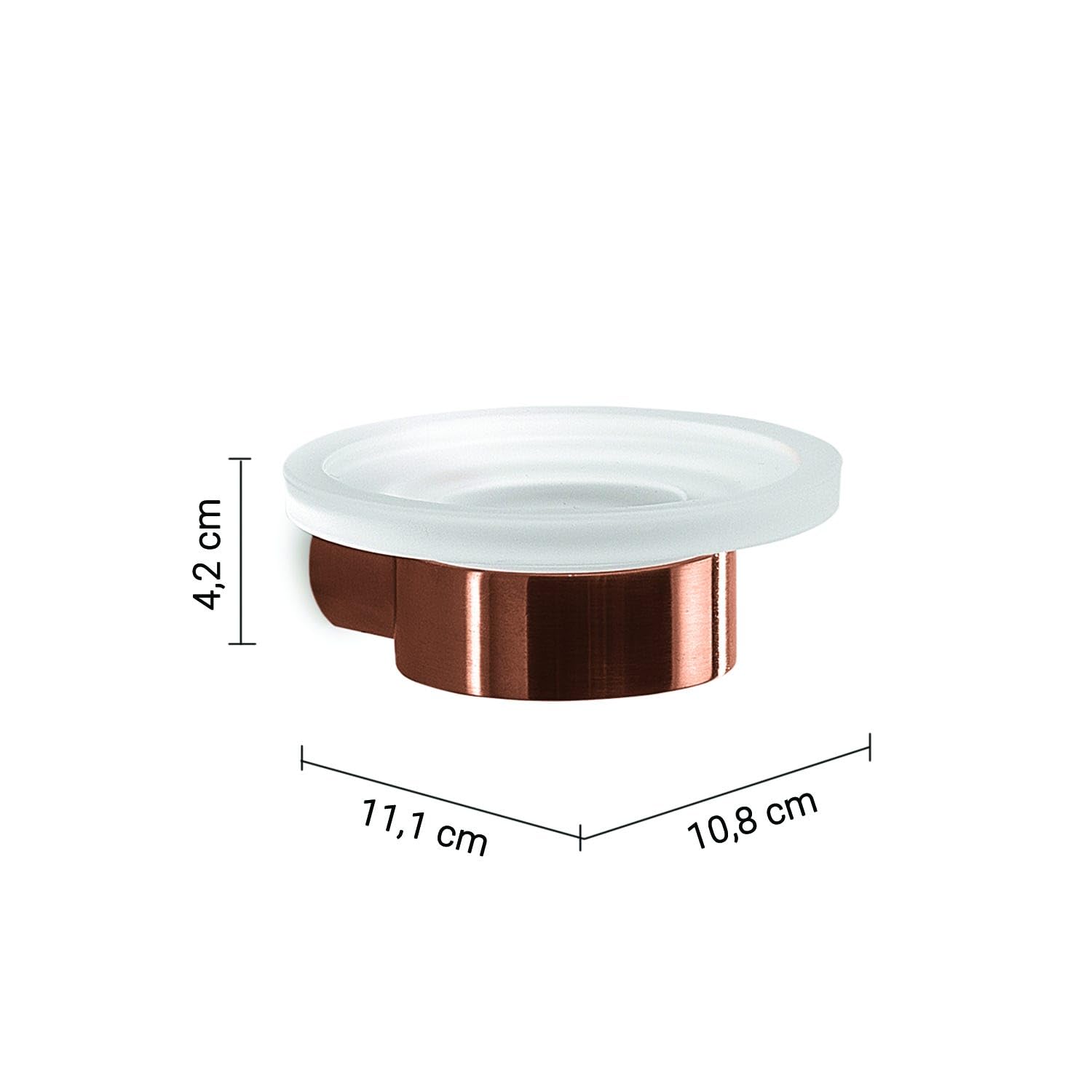 Kiamami Valentina - Jabonera de Pared Oro Rosa, fijación con Tornillos, latón Acero Inoxidable y Vidrio Satinado, 10,8x11,1x4,2 cm Palazzo