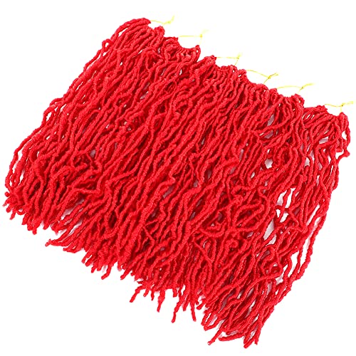 Soft Locs Crochet Hair 24 Inch 6 Packs Red Long Pre Looped Braids Faux Locs Synthetic Crochet Hair Dreadlocks Hair Extensions (24 Inch 6Packs, Red) #TOP1