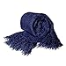 DOZZZ Fall Chenille Throw Blanket with Decorative Fringe Lightweight Cover for Couch Sofa Bed Chairs Furniture Home Decor Navy Blue