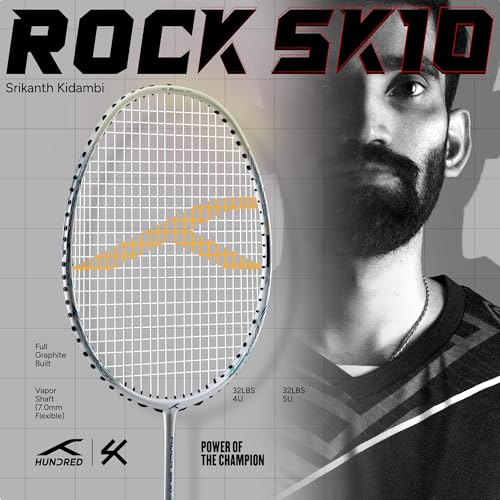 Image of Hundred Rock SK 10 Strung Badminton Racket with Full Cover