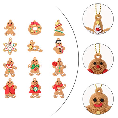 ULTECHNOVO 12 PeÃ§as de Mini Boneco de Gengibre Enfeites Boneca Boneco de Gengibre Pendurados Enfeit