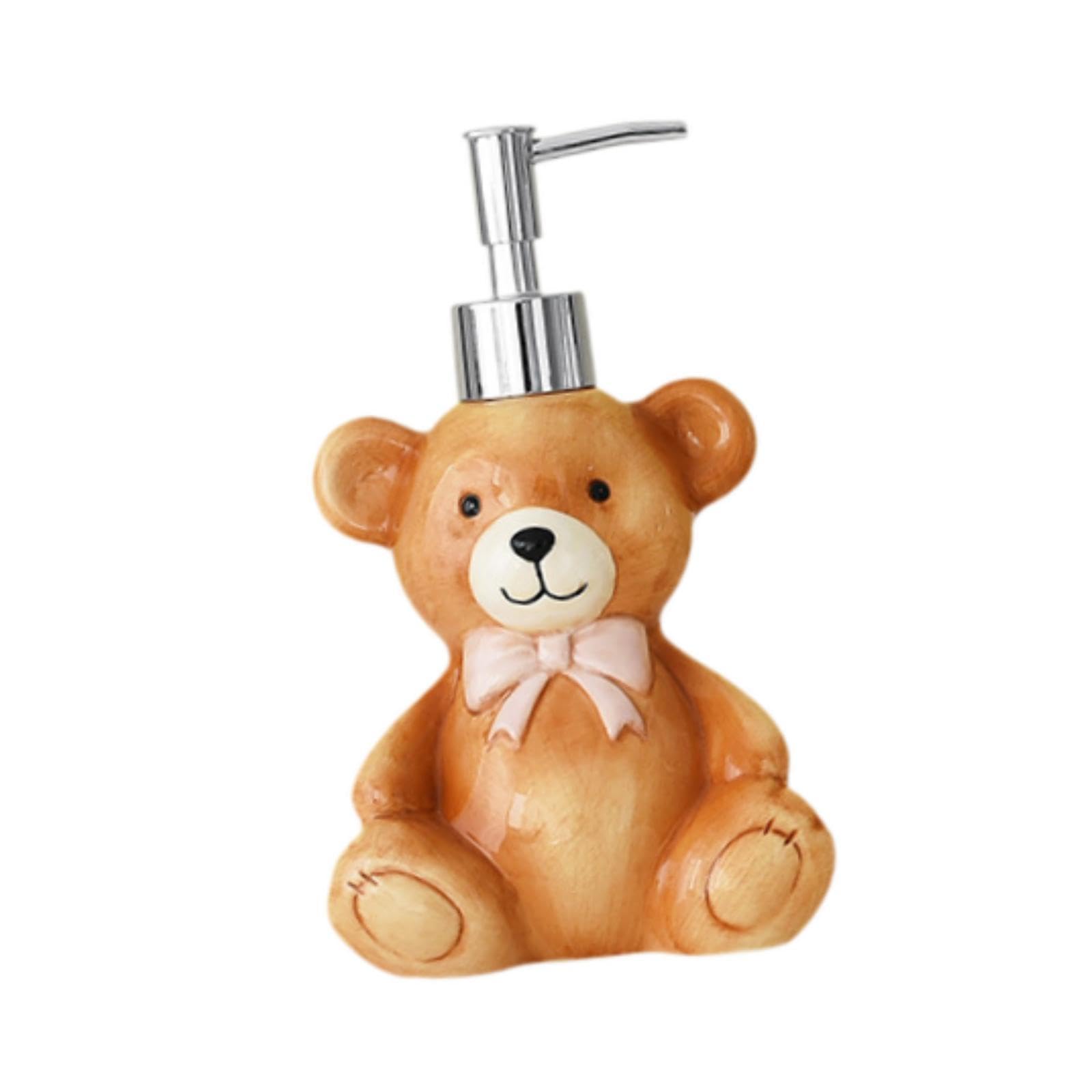 Dispenser di Sapone per Le Mani con Pompa, flacone con Pompa Ricaricabile Vuoto, flacone di lozione per Bambini con Simpatici Cartoni Animati per, Orso