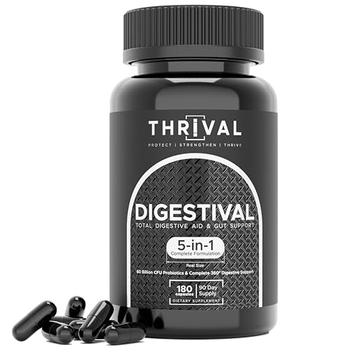 DIGESTIVAL 5-in-1 Gut Health Formula: Probiotics, Prebiotics, Enzymes, Gut Healing & Bloat Relief with 53 Ingredients, 60 Billion CFU, and Advanced Support for IBS, Leaky Gut, and Digestive Wellness